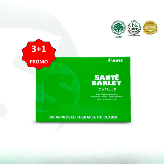 BUY 3 GET 1 FREE - Sante Barley Capsules Pure Organic (500mg x 60 capsules)