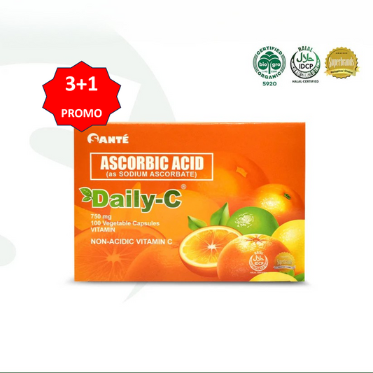 BUY 3 GET 1 FREE - Vitamin Daily C (750 mg x 100 capsules) Non-Acidic Supplement